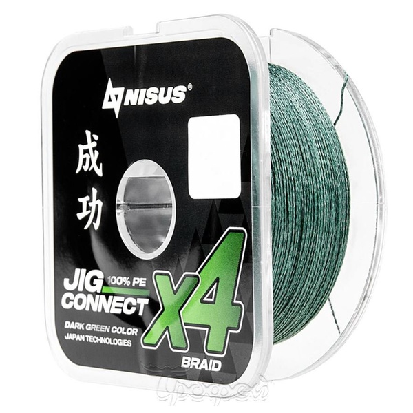 Шнур Nisus Jig Connect X4 PE Dark Green (150 м) 0.08 мм