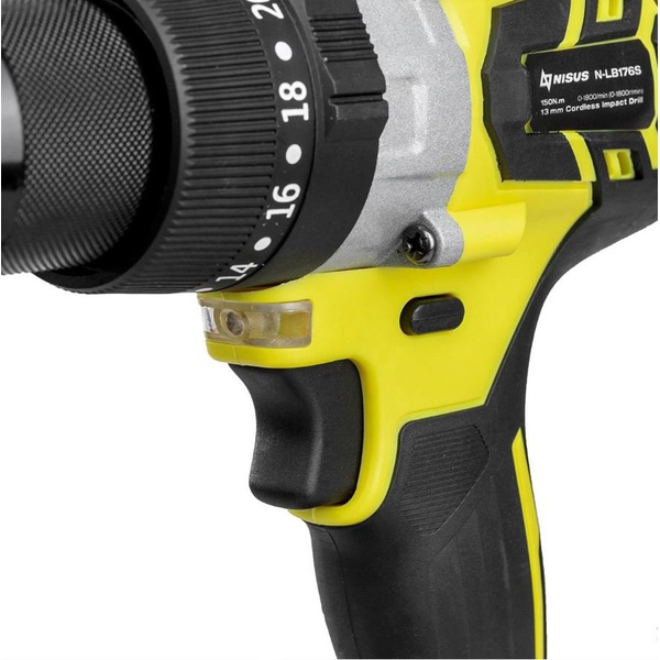 Шуруповерт-электробур Nisus N-LB176S (18V 6A 150 Нм)