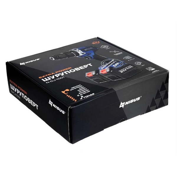 Шуруповерт-электробур Nisus N-CJ-1001 (21V 6A 120 Нм)