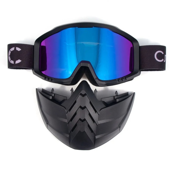 Маска мотоциклетная/снегоходная Следопыт M8 линза chrome multicolor