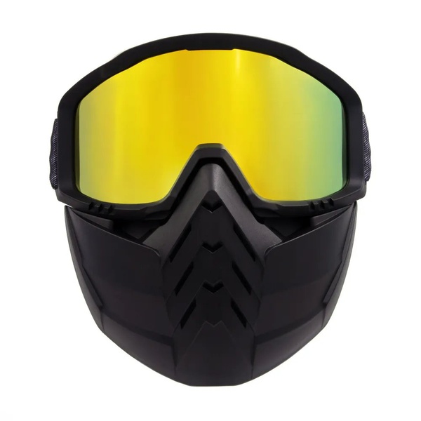Маска мотоциклетная/снегоходная Следопыт M8 линза yellow chrome