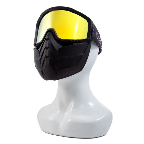 Маска мотоциклетная/снегоходная Следопыт M8 линза yellow chrome