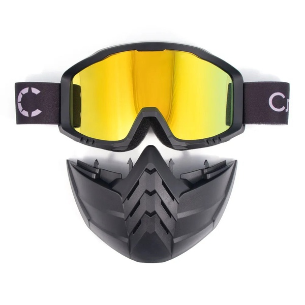 Маска мотоциклетная/снегоходная Следопыт M8 линза yellow chrome