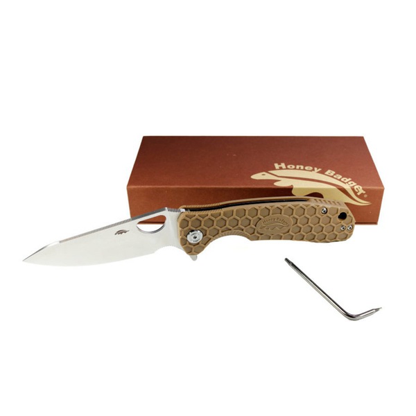 Нож Honey Badger Leaf M, D2 песочный