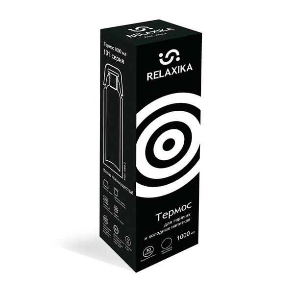 Термос Relaxika 101 чёрный, 1 л