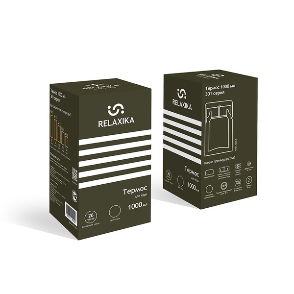 Термос для еды Relaxika 301 хаки, 1 л