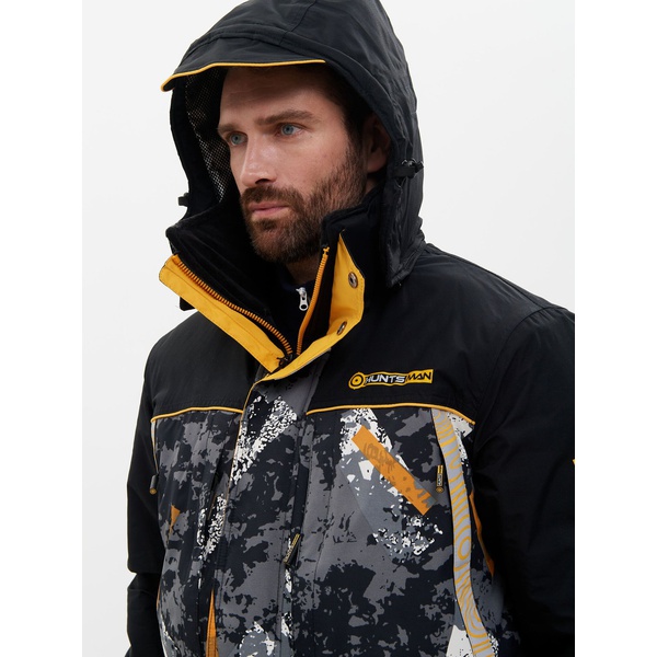 Костюм зимний Huntsman Elbrus КМФ192/чёрный, тк. Breathable