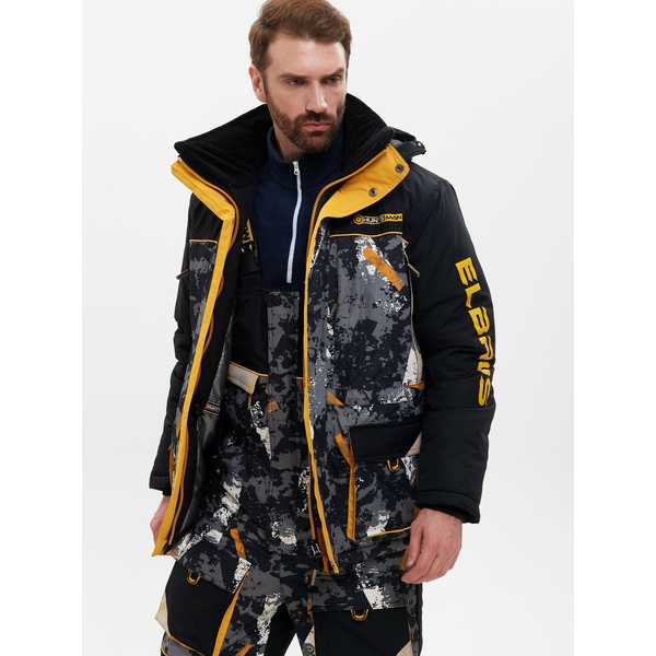 Костюм зимний Huntsman Elbrus КМФ192/чёрный, тк. Breathable