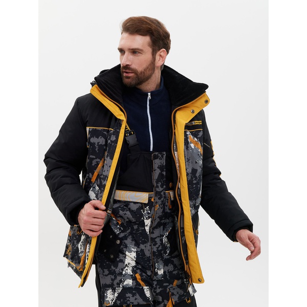 Костюм зимний Huntsman Elbrus КМФ192/чёрный, тк. Breathable