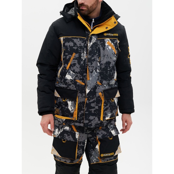 Костюм зимний Huntsman Elbrus КМФ192/чёрный, тк. Breathable