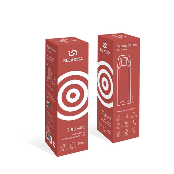 Термос Relaxika 101 красный (без логотипа), 0,5 л