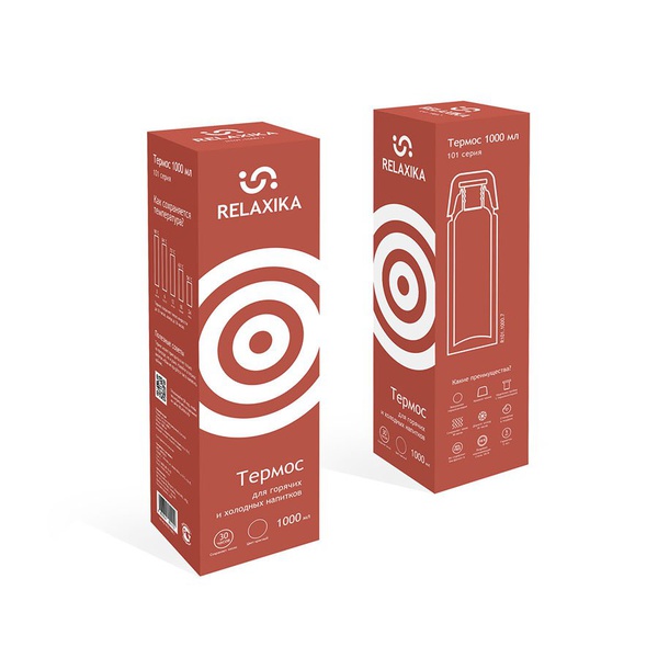 Термос Relaxika 101 красный (без логотипа), 1 л