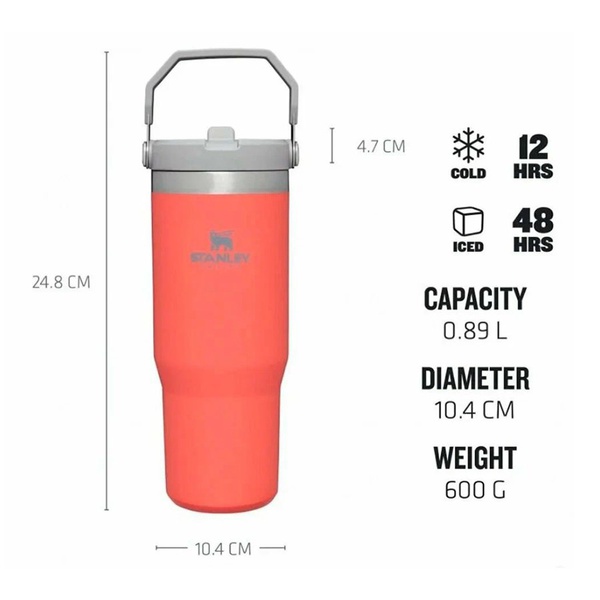 Термокружка Stanley IceFlow Flip Straw Tumbler 0,89 л белый