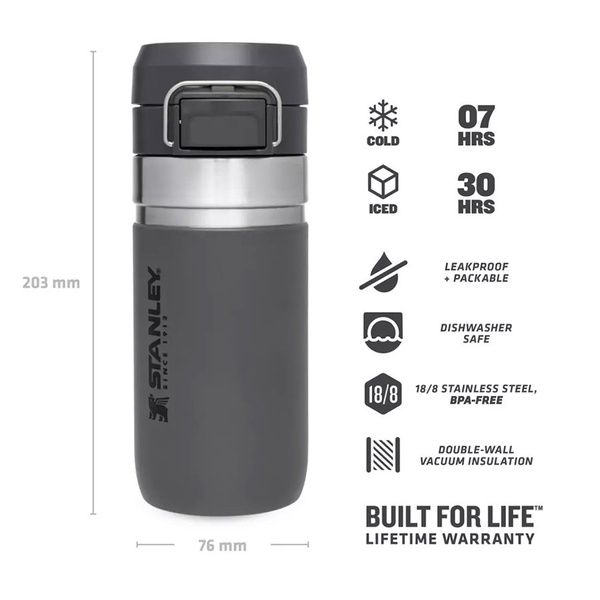 Термобутылка Stanley Go Quick Flip уголь, 0,47 л