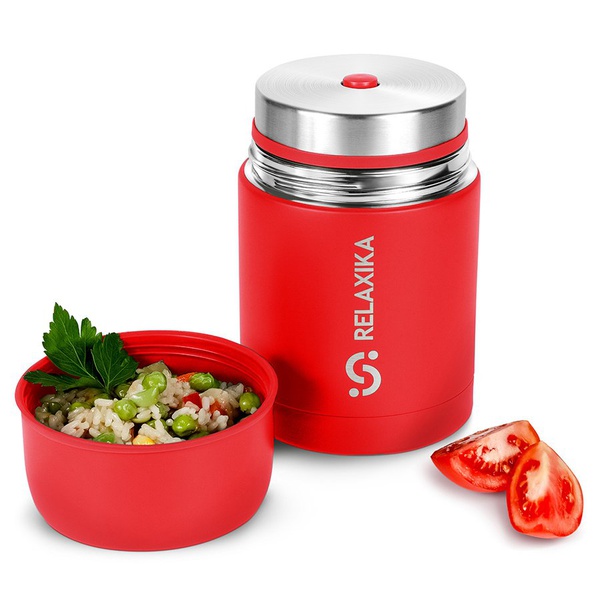 Термос для еды Relaxika 301 красный, 0,7 л