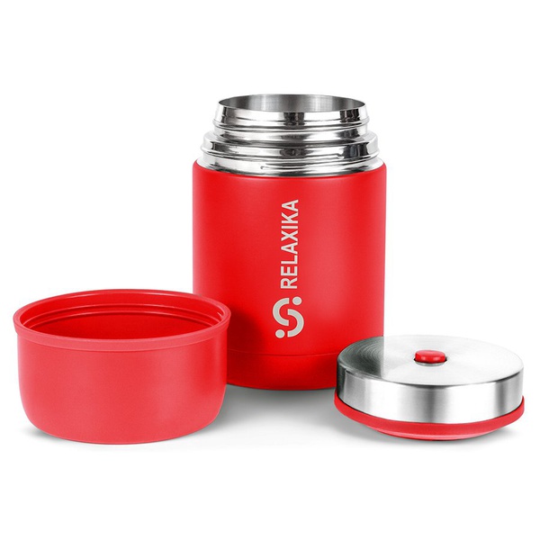 Термос для еды Relaxika 301 красный, 0,7 л
