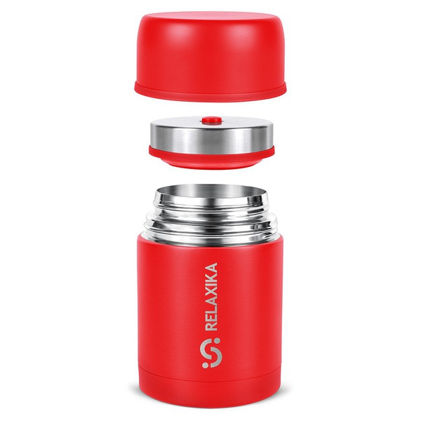 Термос для еды Relaxika 301 красный, 0,7 л