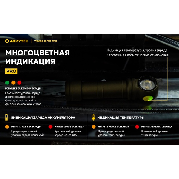 Мультифонарь ArmyTek Wizard C2 Pro Max Magnet USB (4000 лм, хол. свет, аккумулятор) Olive