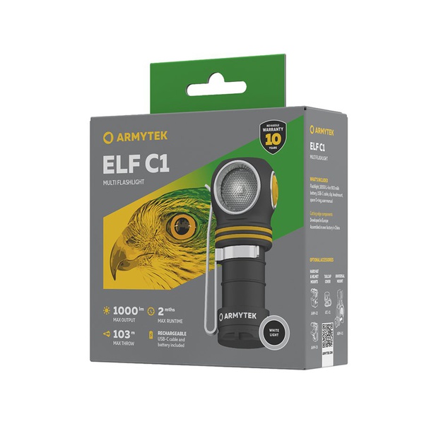 Мультифонарь ArmyTek Elf C1 USB-C (1000 лм, белый свет, аккумулятор)