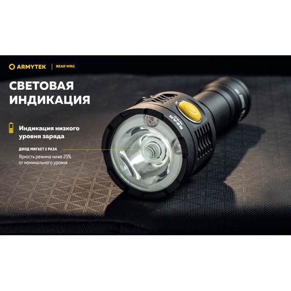 Фонарь ArmyTek Bear WRG Magnet USB (1500 лм, аккумулятор)