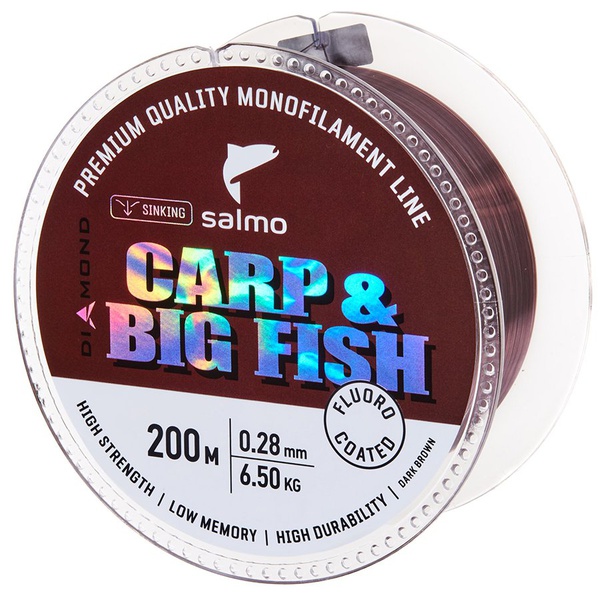 Леска Salmo Diamond Carp & Big Fish Fluoro Coated Dark Brown, 200/028