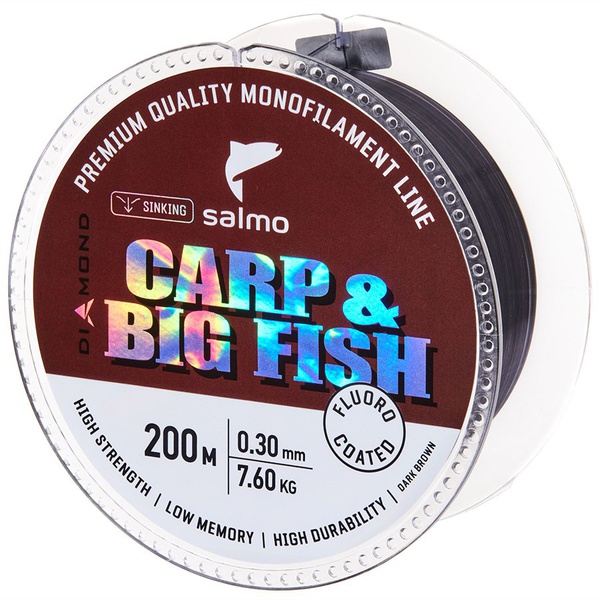 Леска Salmo Diamond Carp & Big Fish Fluoro Coated Dark Brown, 200/030