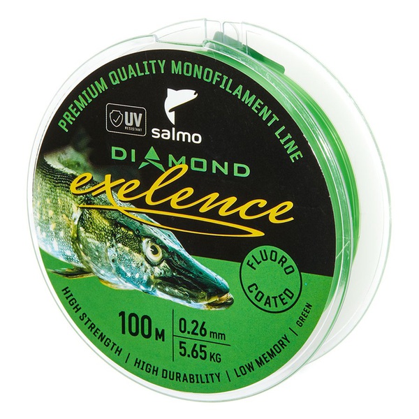 Леска Salmo Diamond Exelence Fluoro Coated Green, 100/026