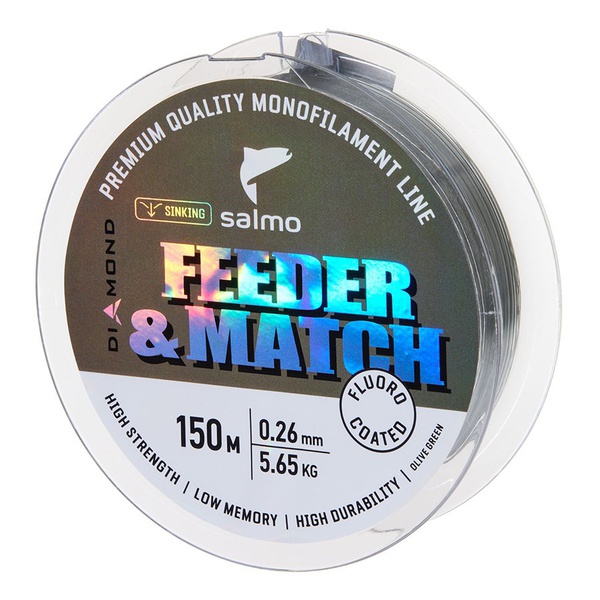 Леска Salmo Diamond Feeder & Match Fluoro Coated Olive Green, 150/026