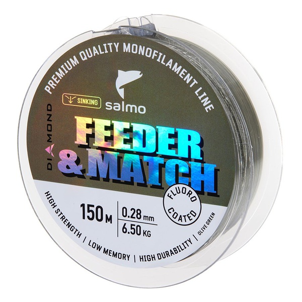 Леска Salmo Diamond Feeder & Match Fluoro Coated Olive Green, 150/028