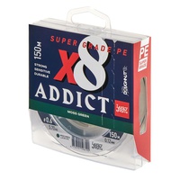 Шнур плетёный Lucky John Addict х8 Braid Moss Green, 150/012