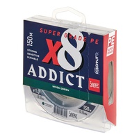 Шнур плетёный Lucky John Addict х8 Braid Moss Green, 150/016