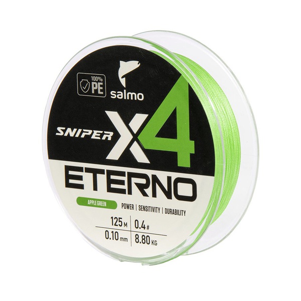Шнур плетёный Salmo Sniper х4 Eterno Braid Apple Green, 125/010