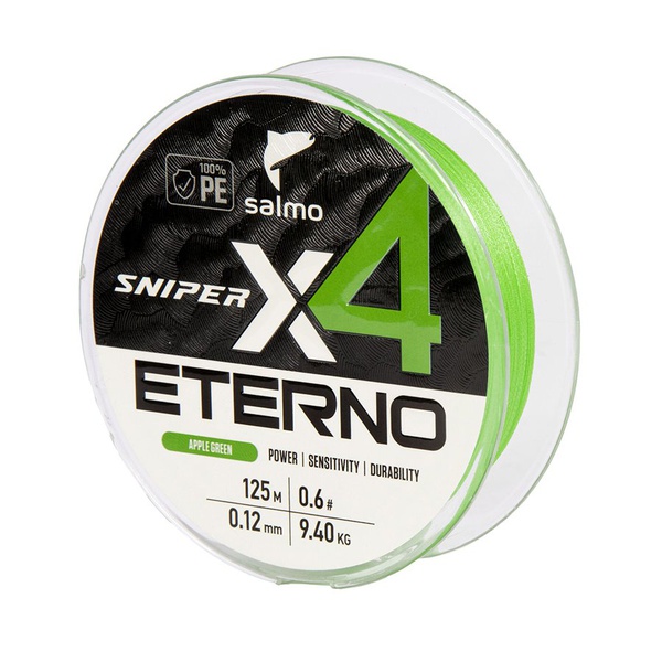 Шнур плетёный Salmo Sniper х4 Eterno Braid Apple Green, 125/012