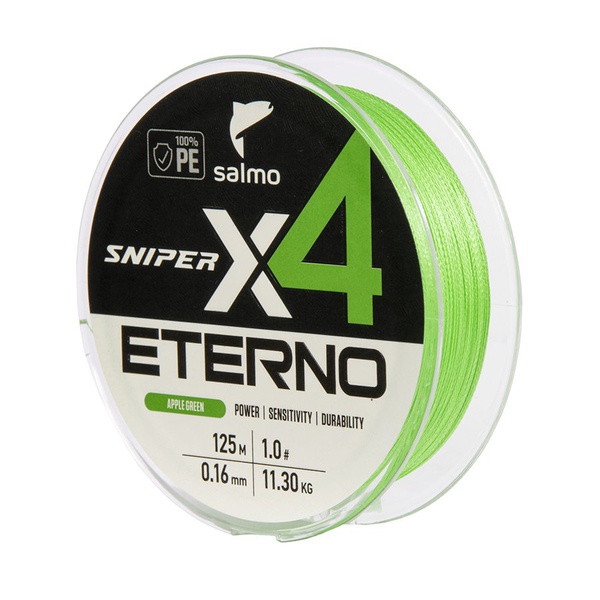 Шнур плетёный Salmo Sniper х4 Eterno Braid Apple Green, 125/016