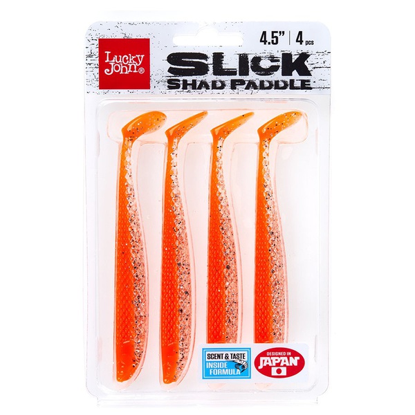 Виброхвосты Lucky John 3D Series Slick Shad Paddle 4.5in (11.4 см) 4шт PG32