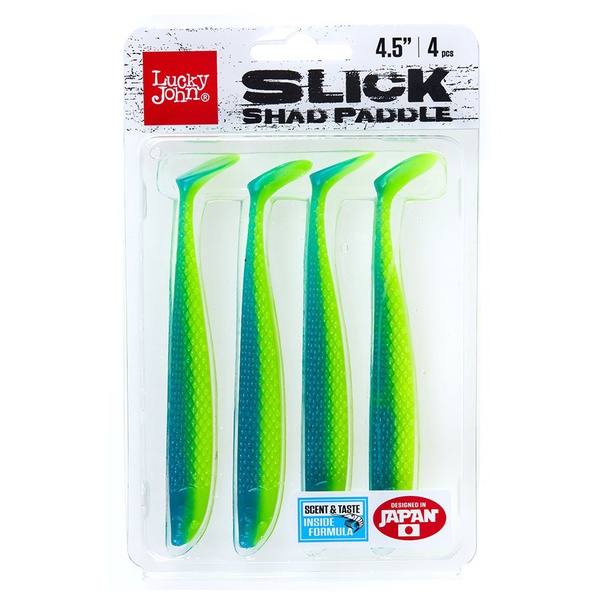 Виброхвосты Lucky John 3D Series Slick Shad Paddle 4.5in (11.4 см) 4шт T57