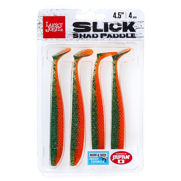 Виброхвосты Lucky John 3D Series Slick Shad Paddle 4.5in (11.4 см) 4шт Z16