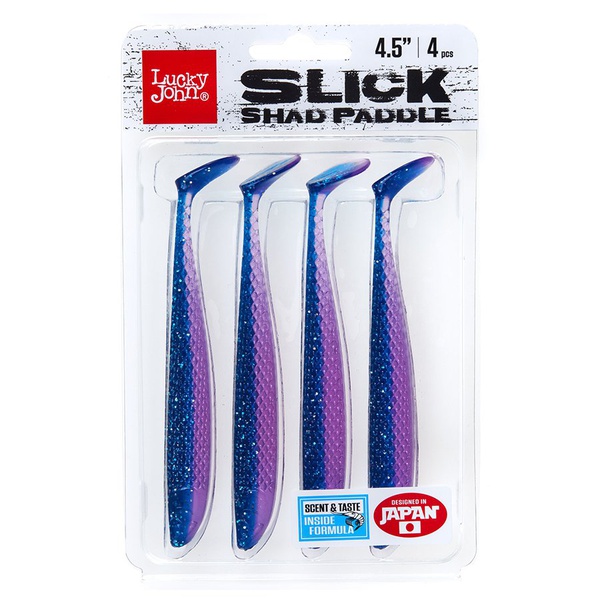 Виброхвосты Lucky John 3D Series Slick Shad Paddle 4.5in (11.4 см) 4шт Z18