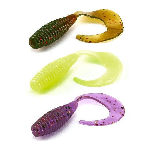 Твистеры съедобные искусственные Lucky John Pro Series Micro Grub 1,0in (2.5см) Mix Pack/90шт