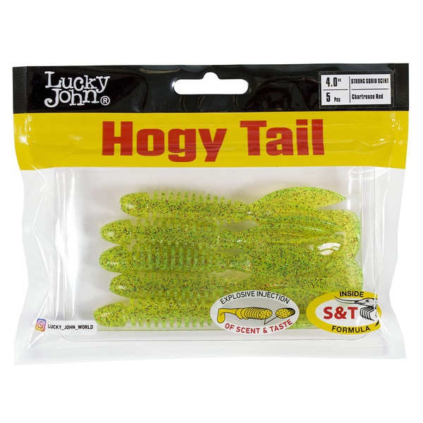 Твистеры съедобные искусственные Lucky John Pro Series Hogy Tail 4,0in (10см) 5шт S15