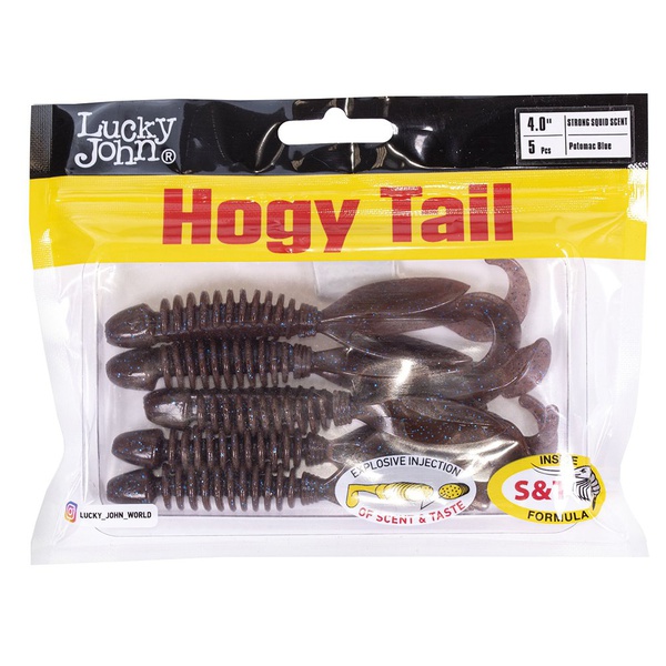 Твистеры съедобные искусственные Lucky John Pro Series Hogy Tail 4,0in (10см) 5шт S19