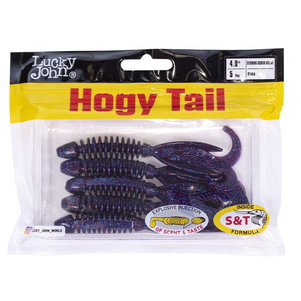 Твистеры съедобные искусственные Lucky John Pro Series Hogy Tail 4,0in (10см) 5шт S63