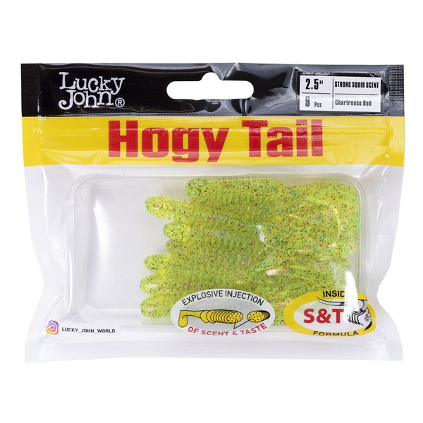 Твистеры съедобные искусственные Lucky John Pro Series Hogy Tail 2,5in (6.35см) 9шт S15