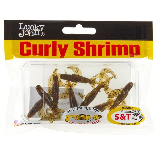 Твистеры съедобные искусственные Lucky John Pro Series Curly Shrimp 2,0in (5см) 10шт PA03
