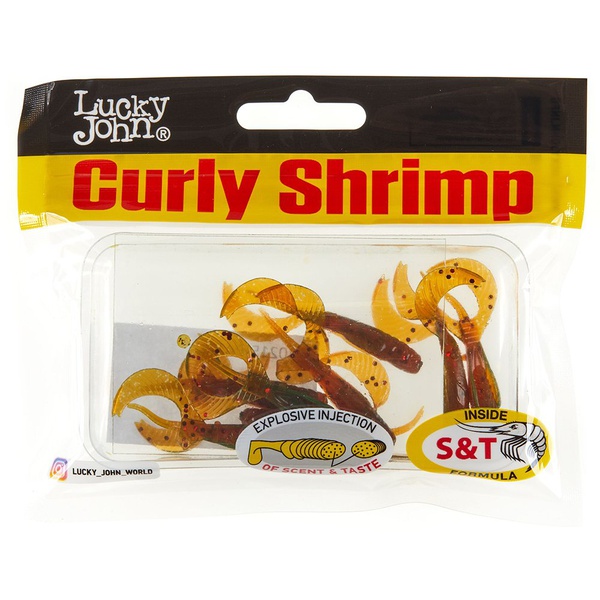 Твистеры съедобные искусственные Lucky John Pro Series Curly Shrimp 2,0in (5см) 10шт PA16