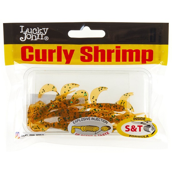 Твистеры съедобные искусственные Lucky John Pro Series Curly Shrimp 2,0in (5см) 10шт PA19