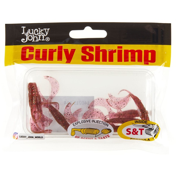 Твистеры съедобные искусственные Lucky John Pro Series Curly Shrimp 2,0in (5см) 10шт S14