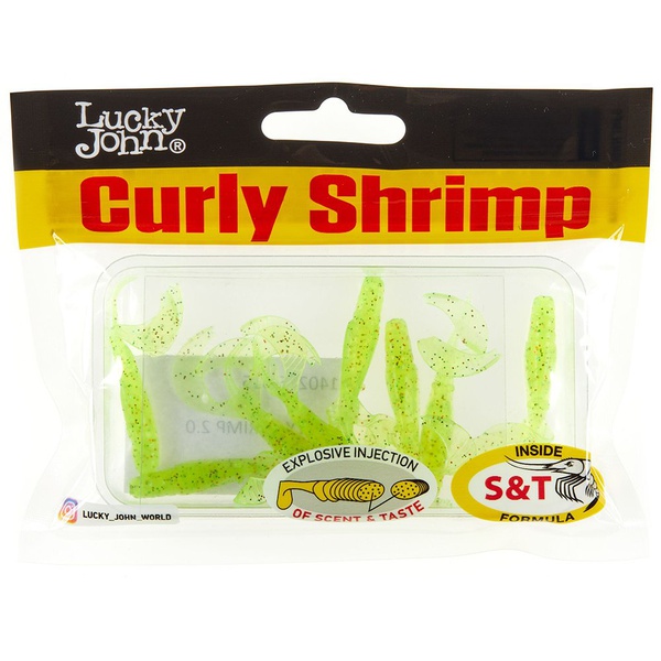 Твистеры съедобные искусственные Lucky John Pro Series Curly Shrimp 2,0in (5см) 10шт S15