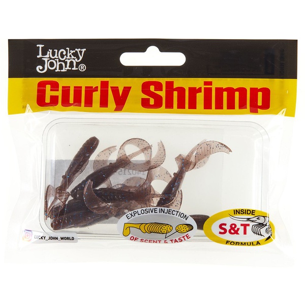 Твистеры съедобные искусственные Lucky John Pro Series Curly Shrimp 2,0in (5см) 10шт S19