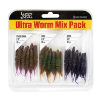 Слаги съедобные искусственные Lucky John Pro Series Ultraworm 2,0in (5см) Mix Pack/Mix1 30шт